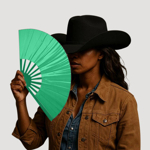 Oversize Line Dancing Clack Fan in Green