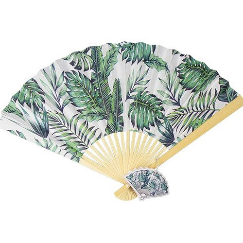 SUM2938 Floral Print Decorative Folding Hand Fan in Green