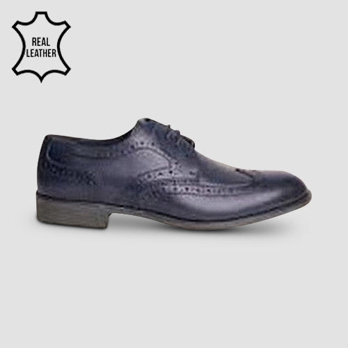 Marks & Spencer Genuine Leather Brogue Dress Shoes in Navy