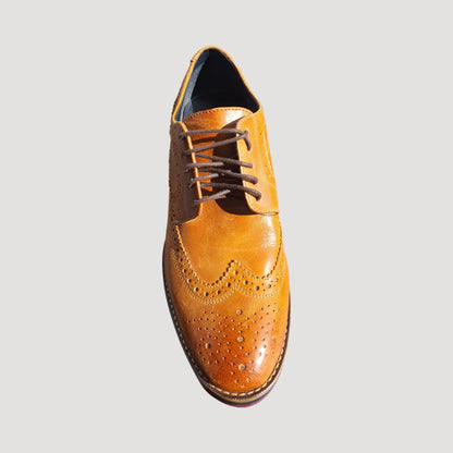 Marks & Spencer Genuine Leather Brogue Dress Shoes in Tan