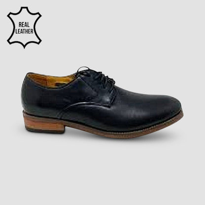 Marks & Spencer Genuine Leather Lace-Up Plain Dress Shoes in Black