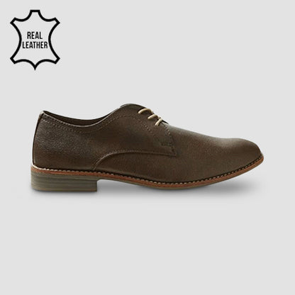 Marks & Spencer Genuine Leather Lace-Up Contrast Stitch Dress Shoes in Brown