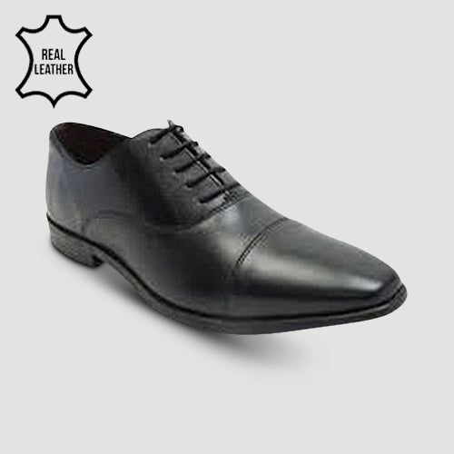 Marks & Spencer Genuine Leather Lace-Up Toe Top Shoes in Black
