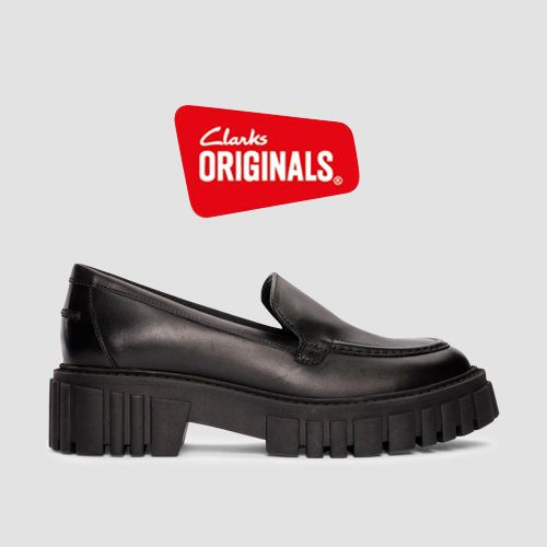 Clarks Original Page Loafer in Black Leather