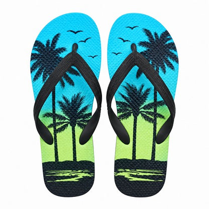 Palm Tree Flip-Flop in Black