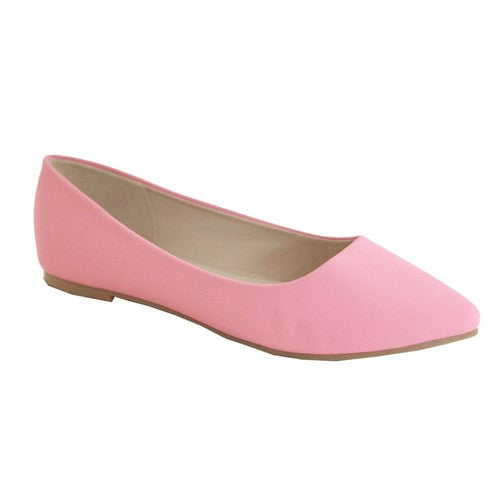 Classic Point Flat Shoes in Nubuck (Dusky Roase & Mustard)