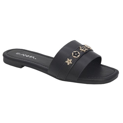 Monogram Gold Badge Slipper