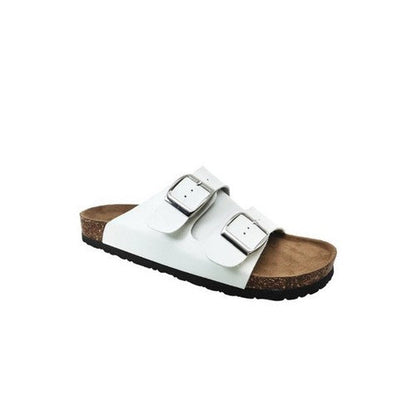 Dax-22 2-Buckle Birkie Slippers White 