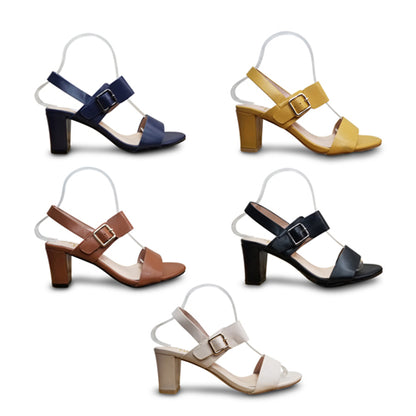 Square Buckle Heeled Sandal