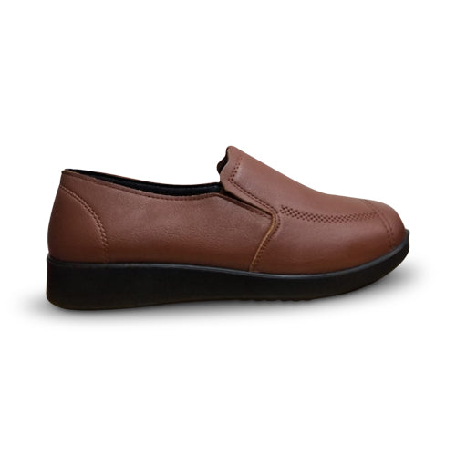 Scallop Wedge Flat Brown