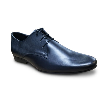 TopMan Bright Emboss Genuine Leather Lace-Up Dress Shoe Black