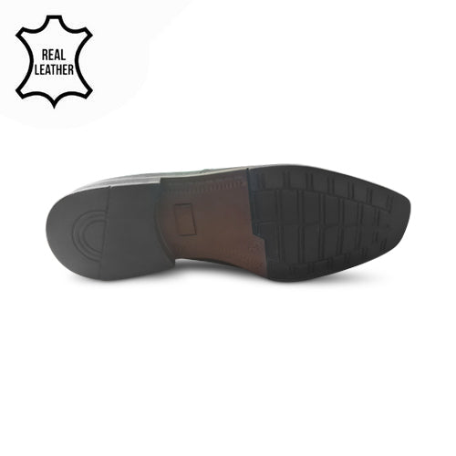 L. Lambertazzi Genuine Leather Slip On Dress Shoe Black