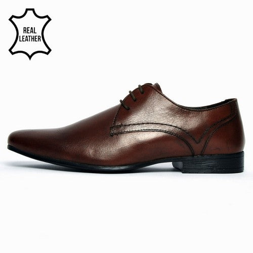 Red Tape Sampson Genuine Leather Oxford Lace-Up Dress Shoe Brown