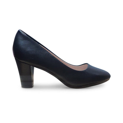 Block Heel Round Toe Pump