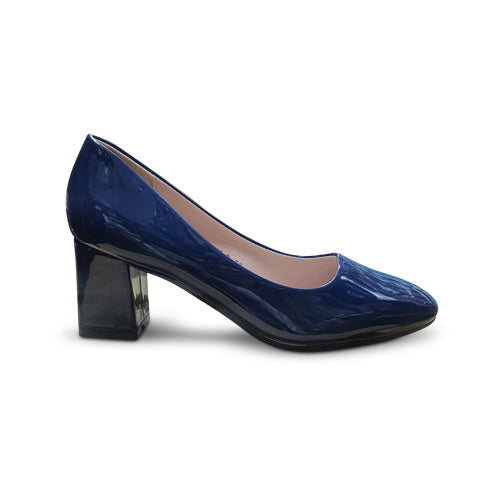 Patent Block Heel Pump in Navy