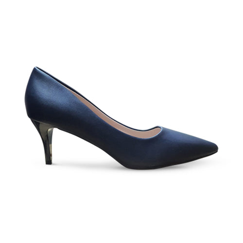 Kitten Heel Point Pumps in Navy