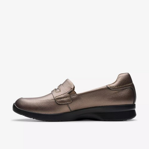 Clarks Original Ellowyn Penny in Bronze Metallic Leather