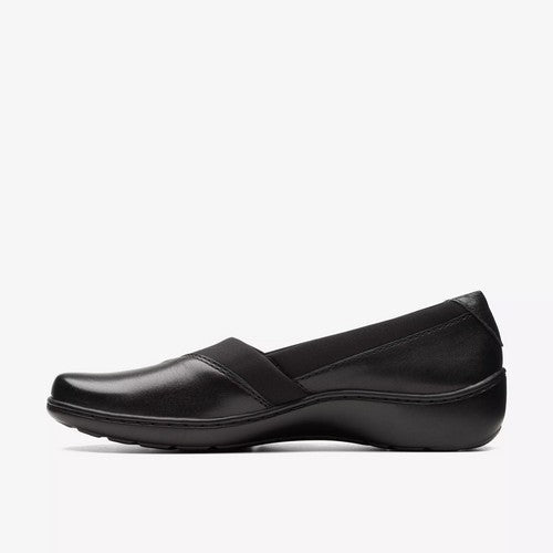 Clarks Original Wide-Fit Cora Charm in Black Leather