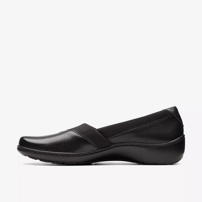Clarks Original Wide-Fit Cora Charm in Black Leather