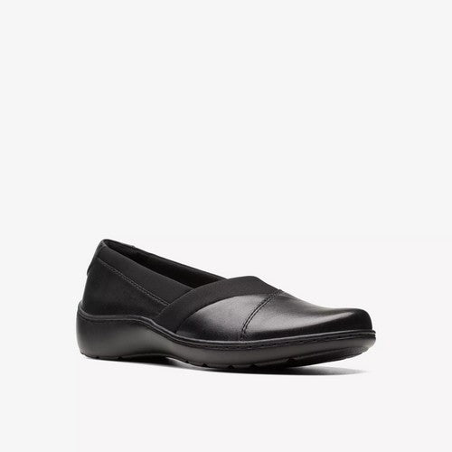 Clarks Original Wide-Fit Cora Charm in Black Leather