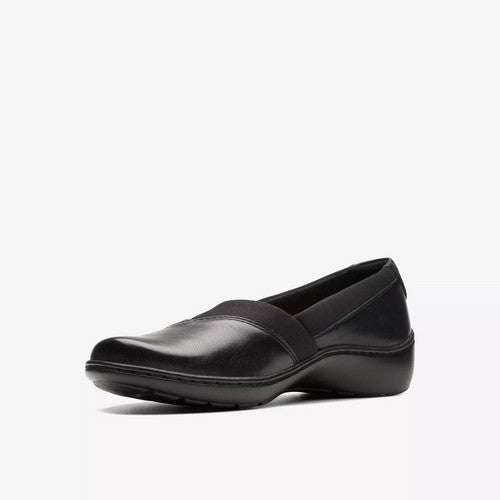 Clarks Original Wide-Fit Cora Charm in Black Leather