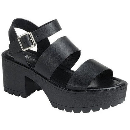 Strappy Platform Lug Sole High Heel Sandal