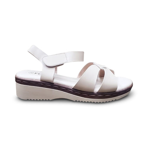 Cross Over Wedge Heel Velcro Sandal