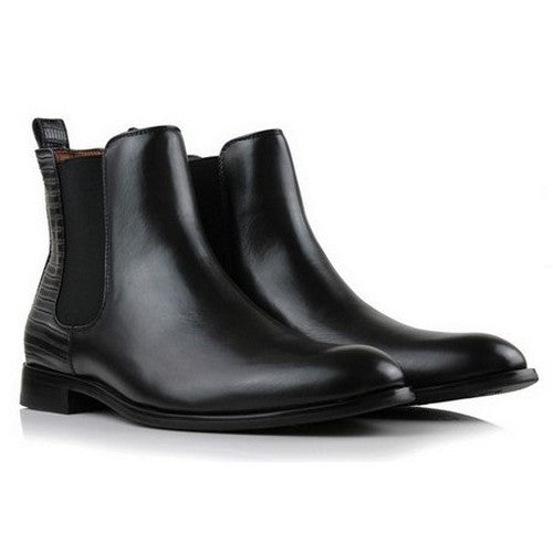 Dual Texture Chelsea Boot in Black