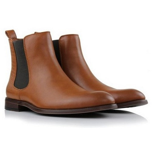 Dual Texture Chelsea Boot in Cognac