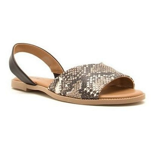 DESMOND-60 Snakeskin Sandals in Brown