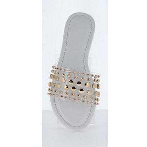 Stud Slipper in White