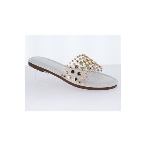 Stud Slipper in White