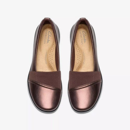 Clarks Original Kaetlyn Rhea in Bronze Metallic Leather
