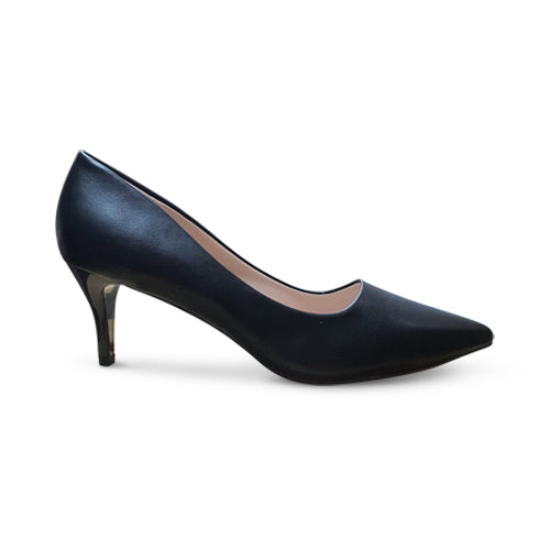Kitten Heel Point Pumps in Black