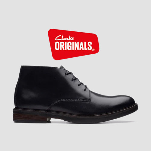 Clarks Original Paulson Mid in Black Leather 