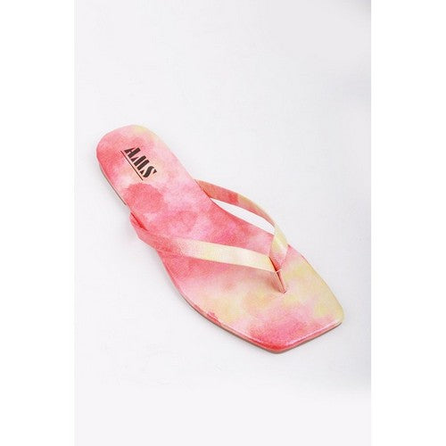 Tie Dye Toe Post Slipper in Pink