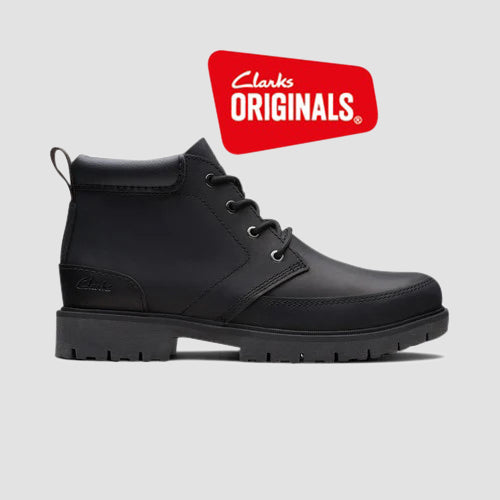 Clarks Original Rossdale Mid in Black Leather  