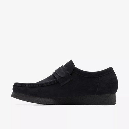 Clarks Original Wallabee Desert Boot Loafer in Black Suede