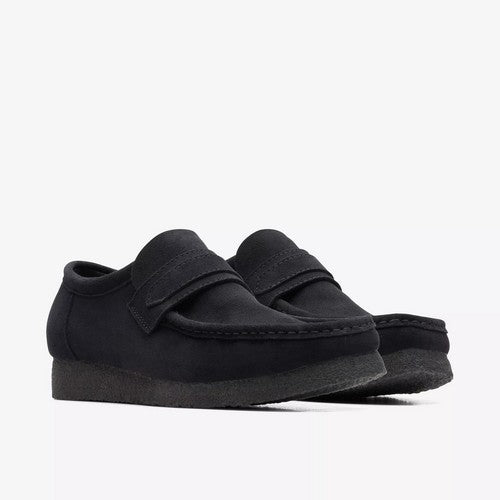 Clarks Original Wallabee Desert Boot Loafer in Black Suede