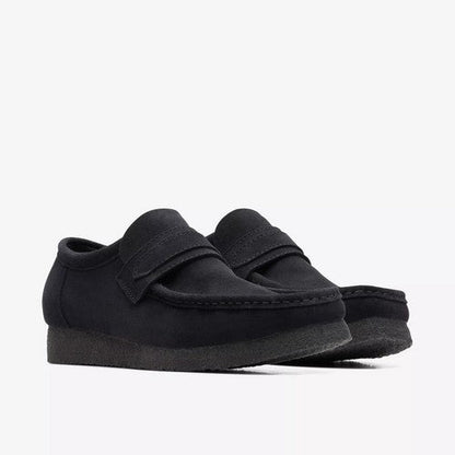 Clarks Original Wallabee Desert Boot Loafer in Black Suede