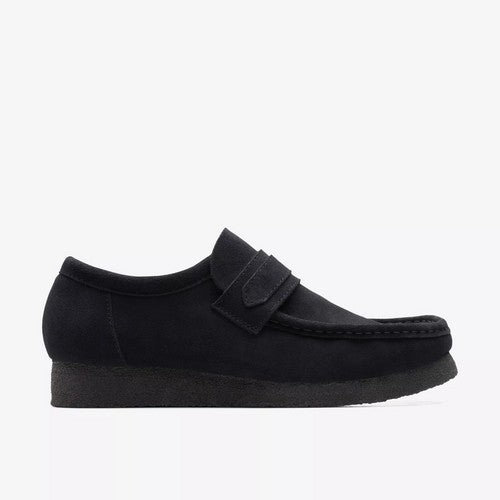 Clarks Original Wallabee Desert Boot Loafer in Black Suede