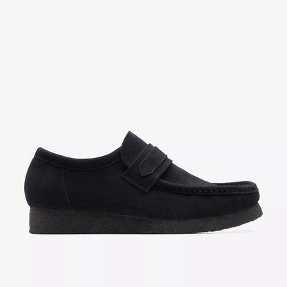 Clarks Original Wallabee Desert Boot Loafer in Black Suede