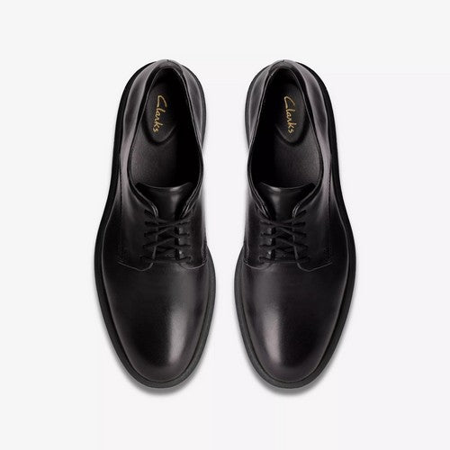 Clarks Original Glickly Derby Leather Shoe in Black