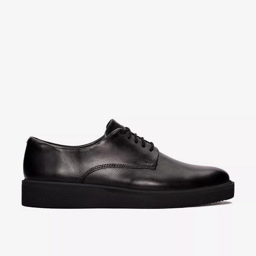 Clarks Original Glickly Derby Leather Shoe in Black