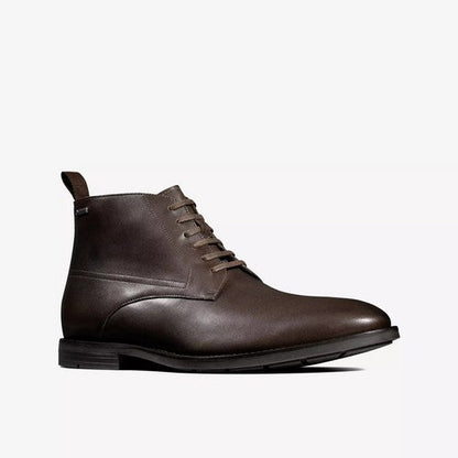Clarks Original Ronnie Up GORE-TEX in Dark Brown Leather