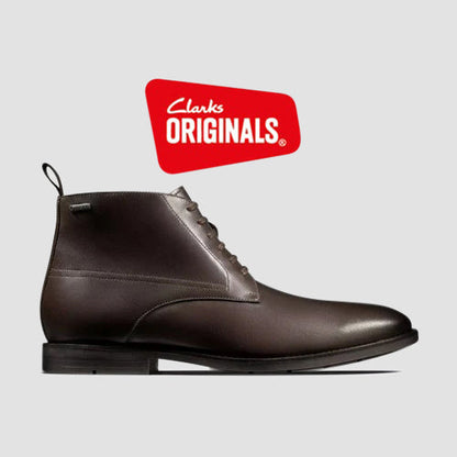 Clarks Original Ronnie Up GORE-TEX in Drak Brown Leather  