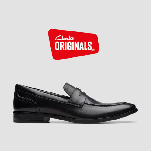 Clarks Original Brandon Step in Black Leather 