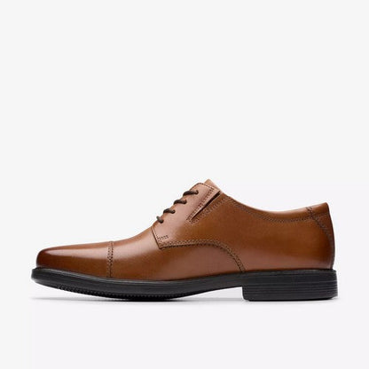 Clarks Original Cosgrove Cap in Dark Tan Leather