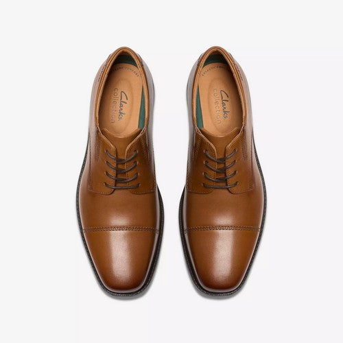 Clarks Original Cosgrove Cap in Dark Tan Leather