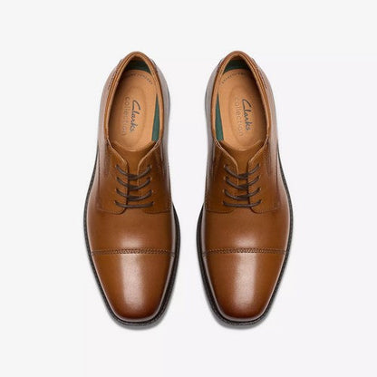 Clarks Original Cosgrove Cap in Dark Tan Leather